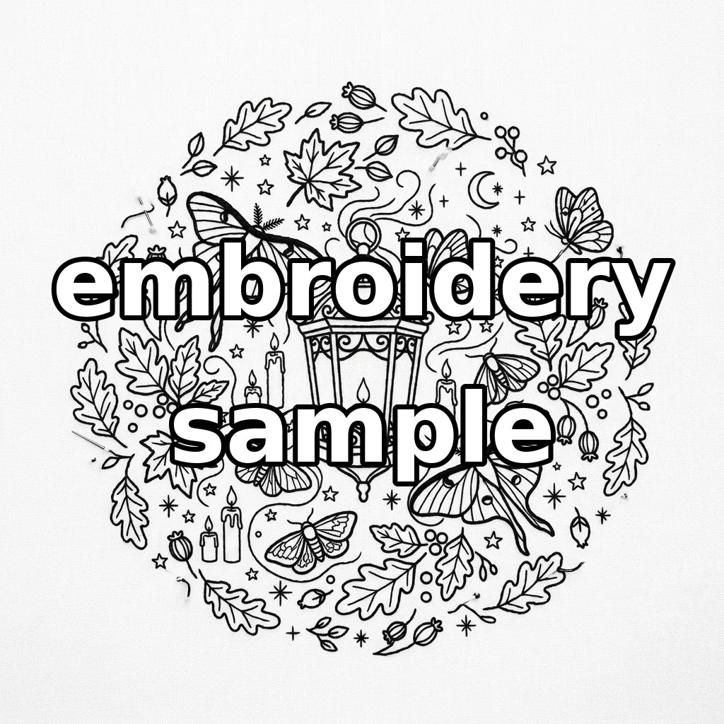 Watermarked Autumn Lantern 2 embroidery outline