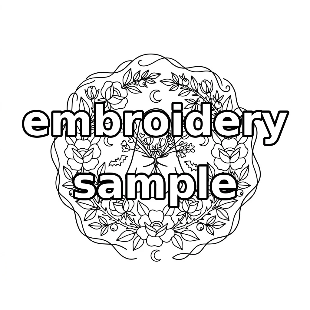 Watermarked Bouquet Ghost Floral Wreath Crescent Garden embroidery outline