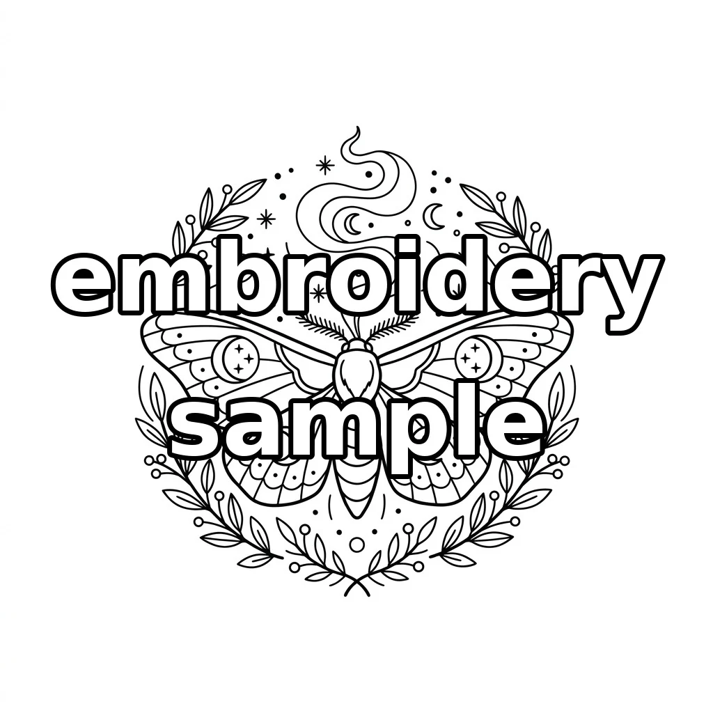 Watermarked Celestial Moth 2 embroidery outline