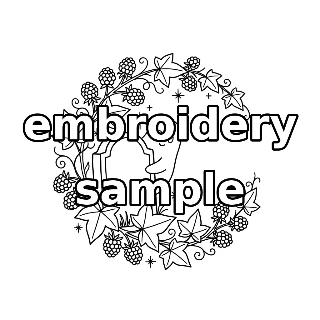 Watermarked Ghost Tombstone Blackberry Ivy Wreath embroidery outline