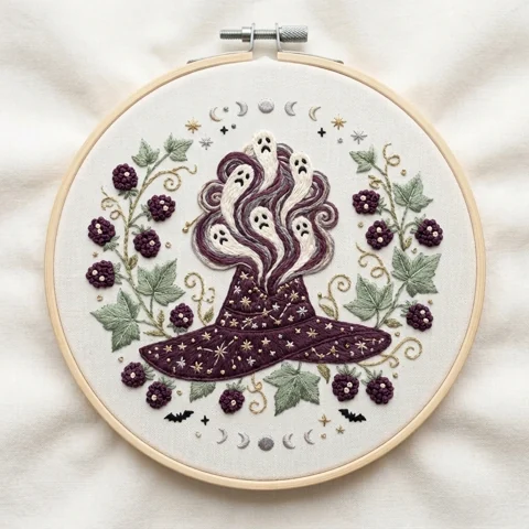 Ghosts Rising from hand embroidery design