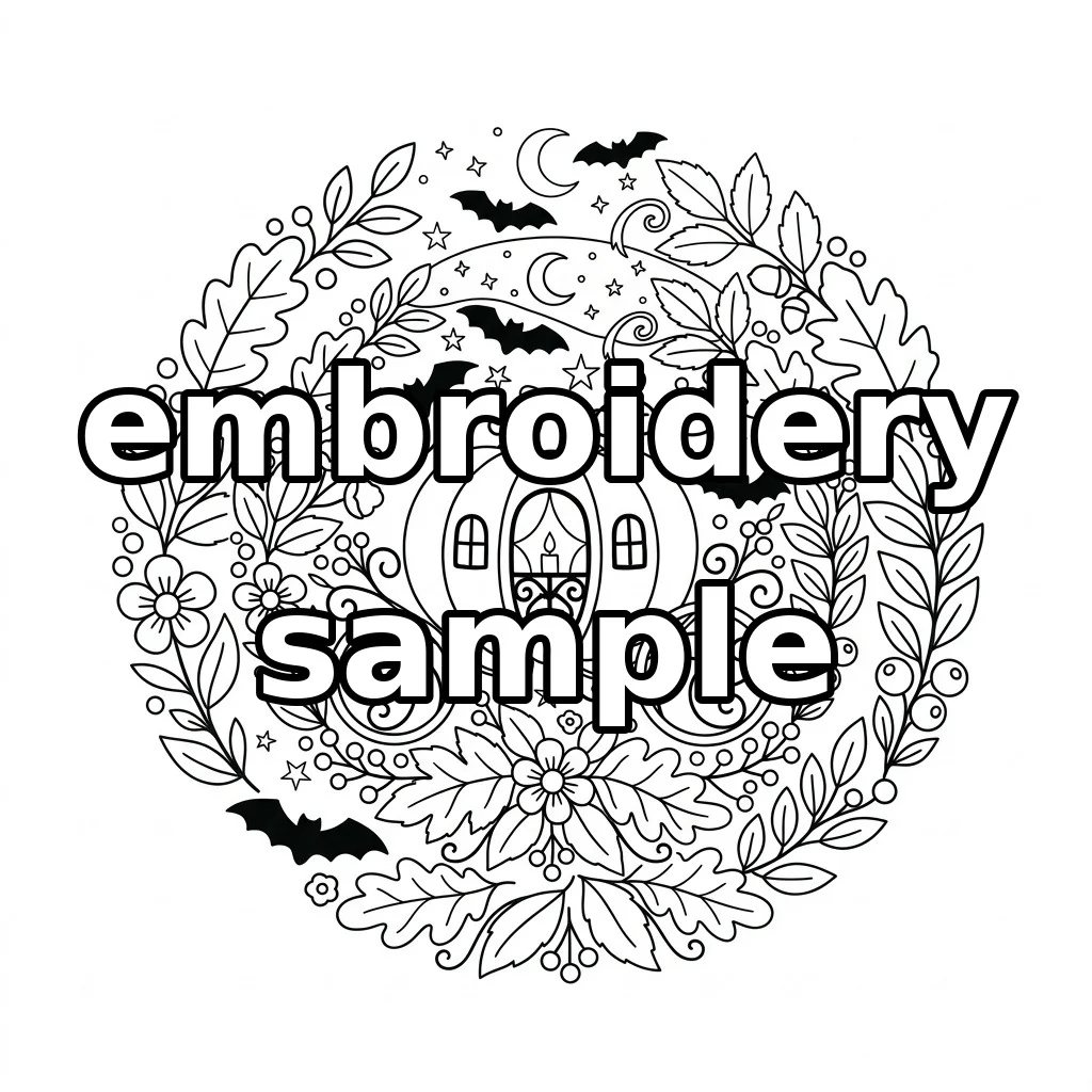 Watermarked Pumpkin Carriage embroidery outline
